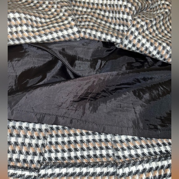 Talbots size 10 pleated wool skirt houndstooth black tan academia preppy mature - Picture 7 of 9